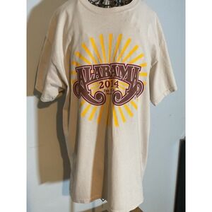 Gildan Alabama 2014 Fan Club Member T-Shirt Tan Cotton Mens Large Vintage Style